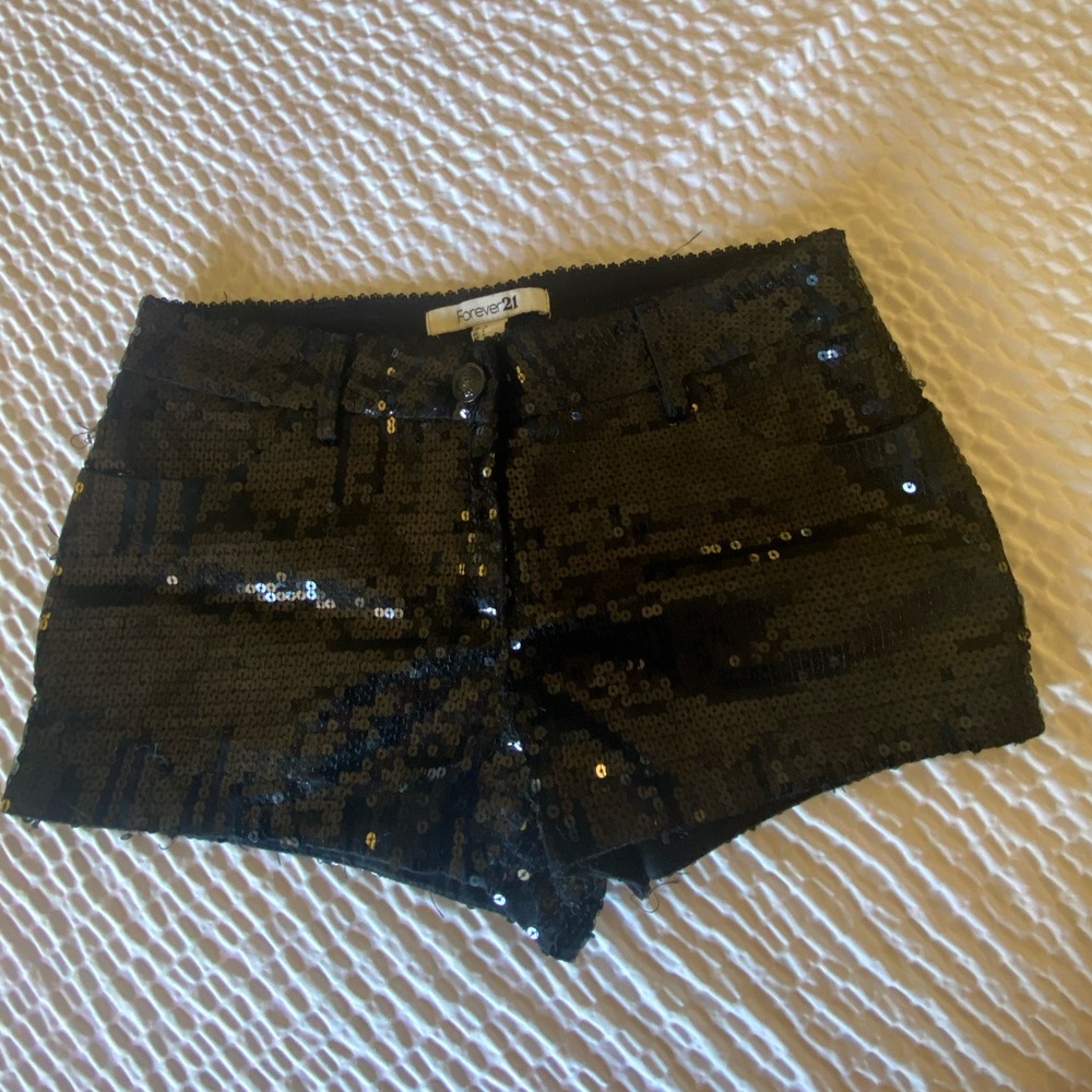 Forever 21 Midnight Sequin Shorts